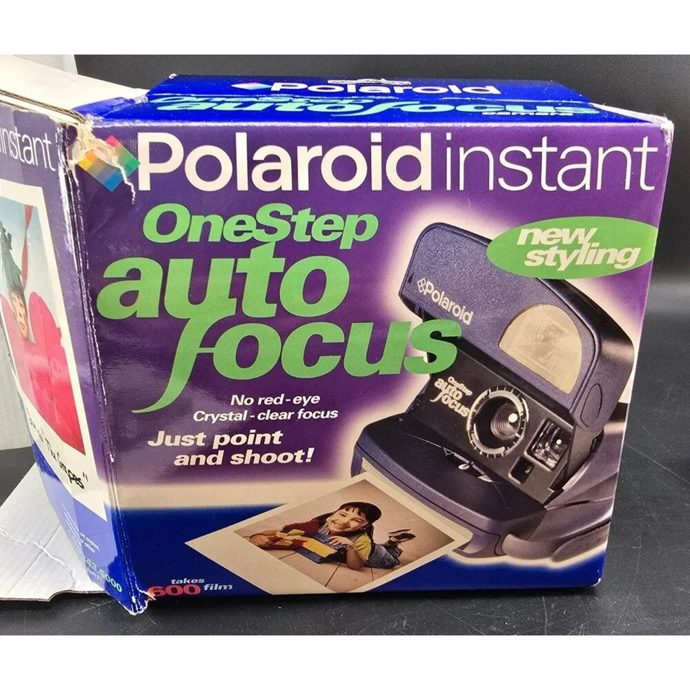 Polaroid OneStep Auto Focus Instant Camera Box Manual Plus Film UNTESTED JJ4175